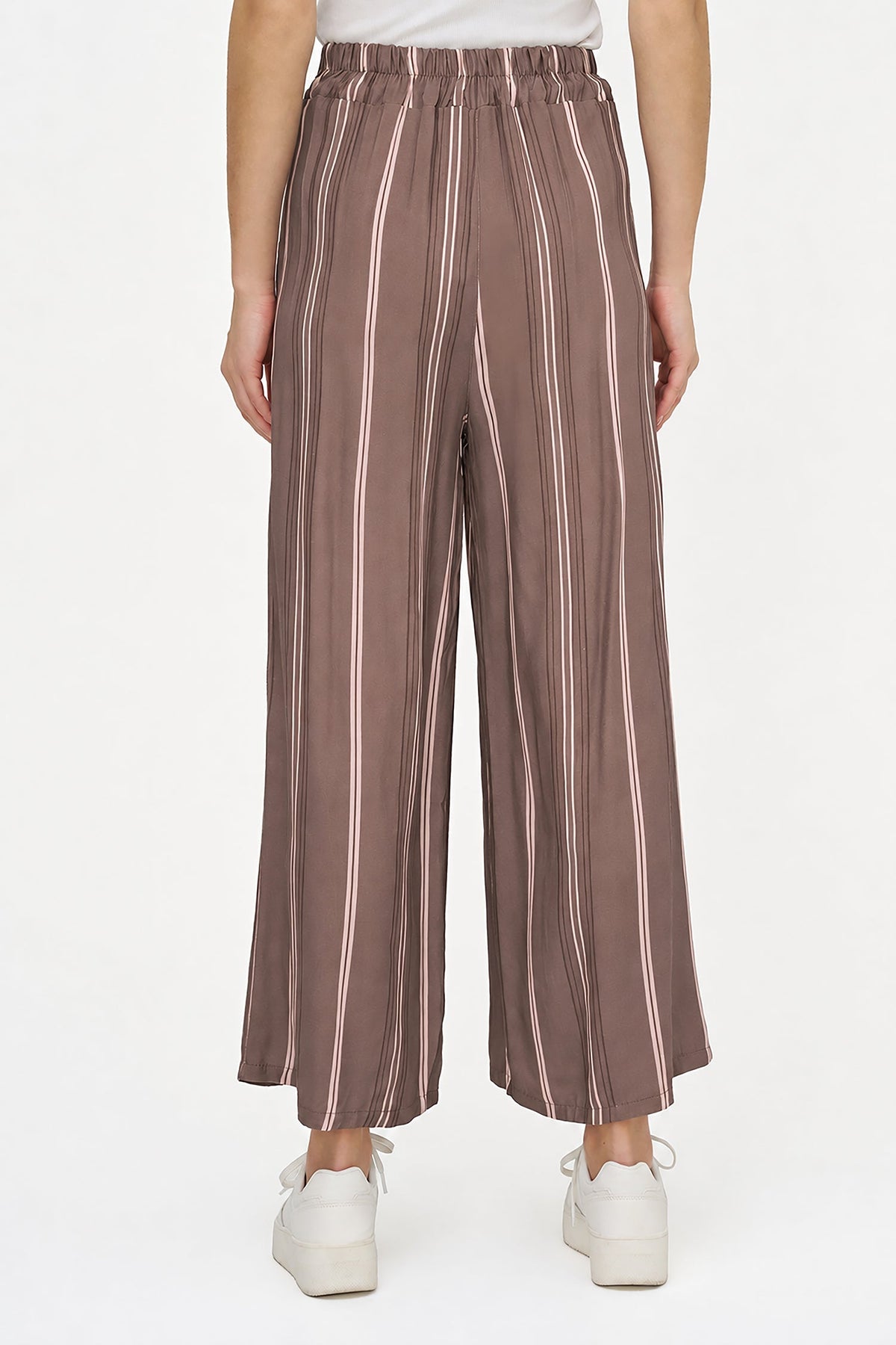 Women's Printed Woven Wide-Leg Pull-On Pants with Side Pockets