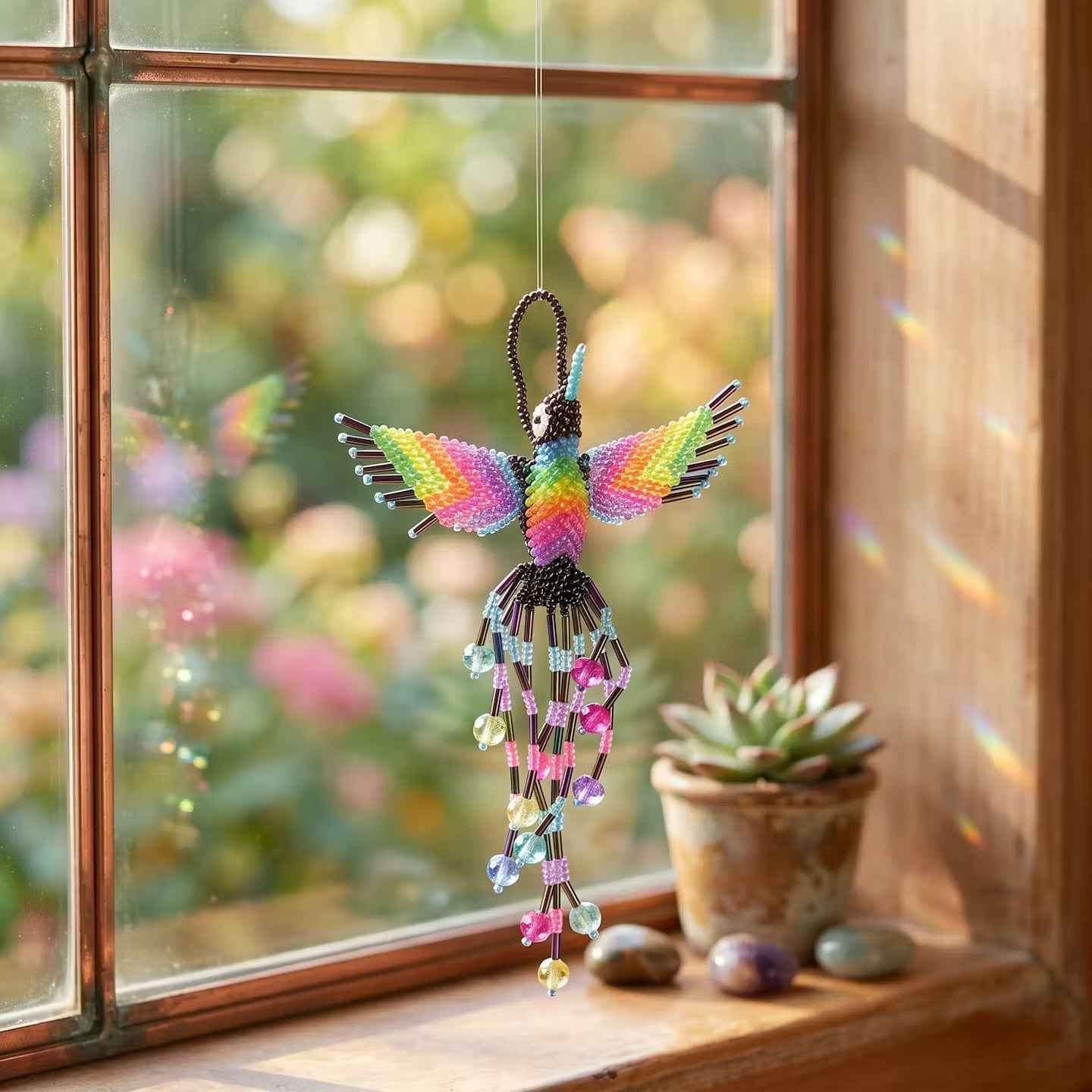 Purple Beaded Humming Bird