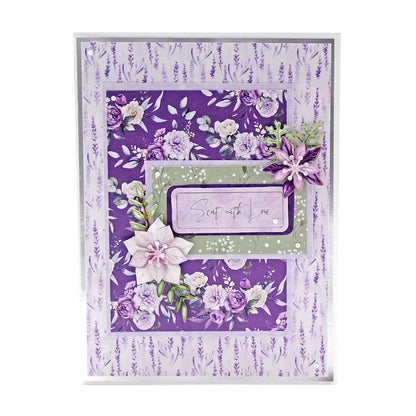Dusky Violet Blooms, Die Cut Flowers & Leaves, 12 sheets