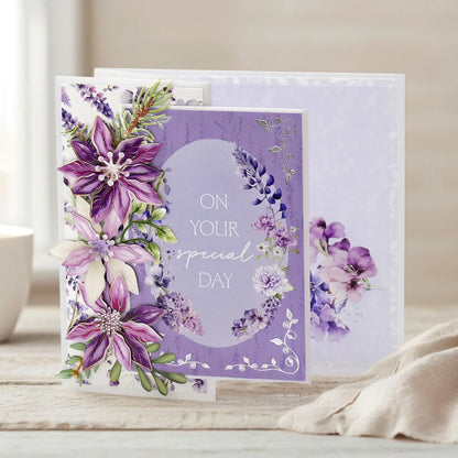 Dusky Violet Blooms, Die Cut Flowers & Leaves, 12 sheets
