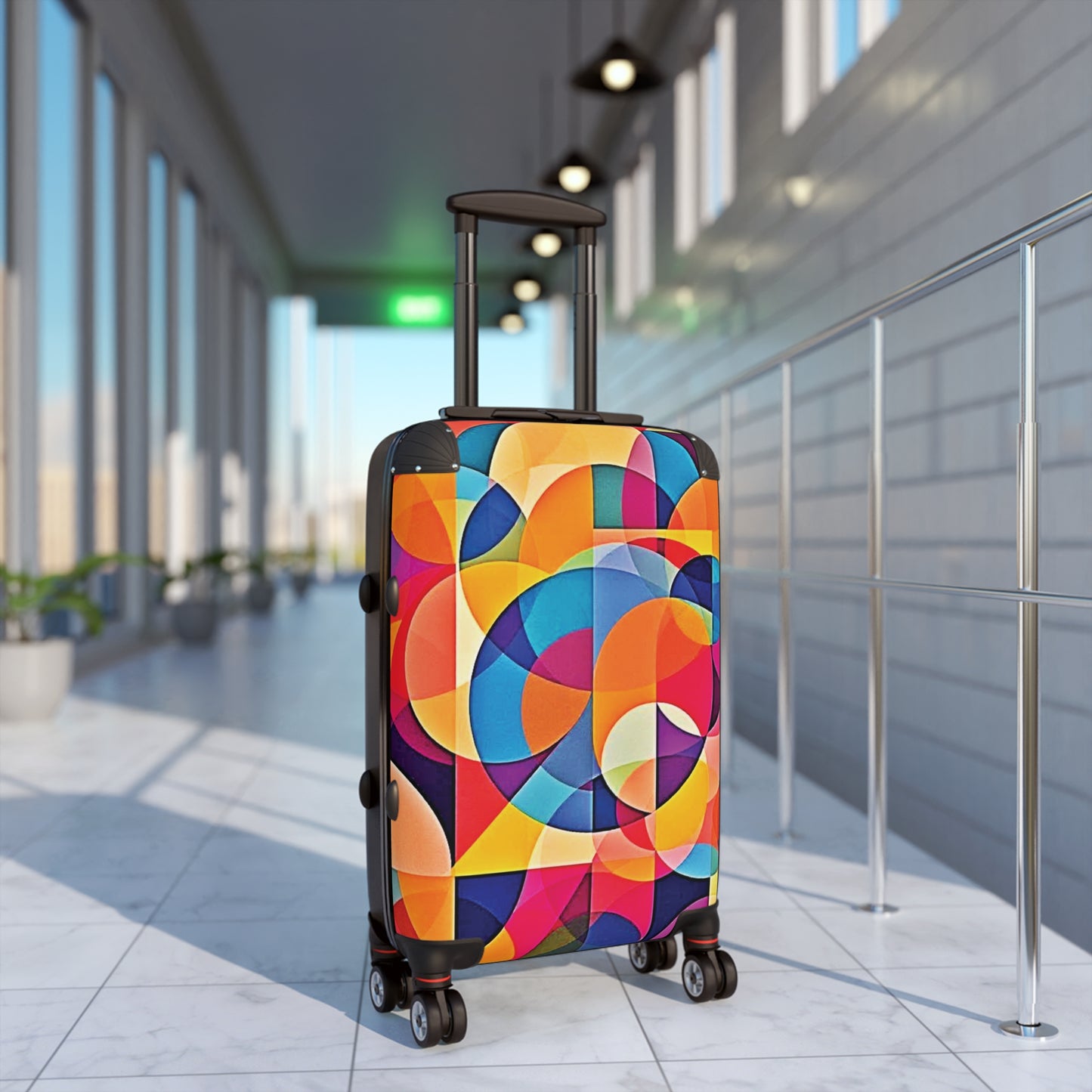 Bunter geometrischer Handgepäckkoffer — Modernes abstraktes Reisegepäck