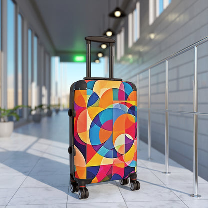 Bunter geometrischer Handgepäckkoffer — Modernes abstraktes Reisegepäck