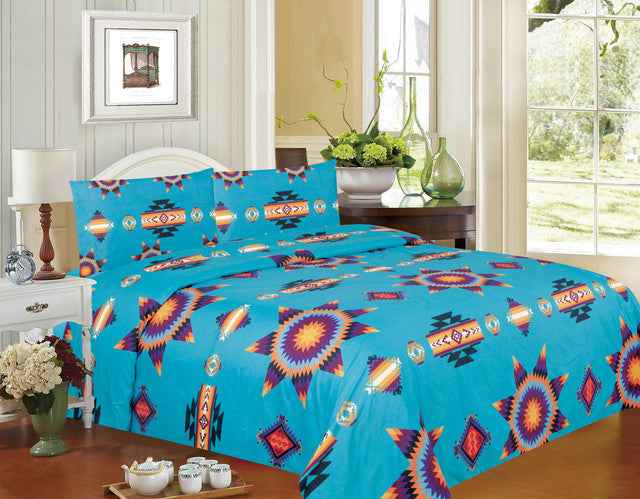 Turquoise Super Soft Sheet Set – Starburst Design