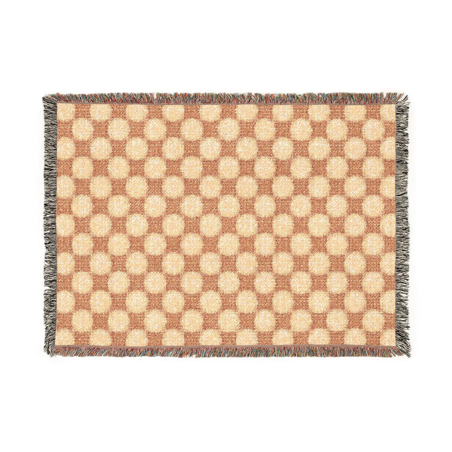 Geometric Checkered Woven Throw Blanket