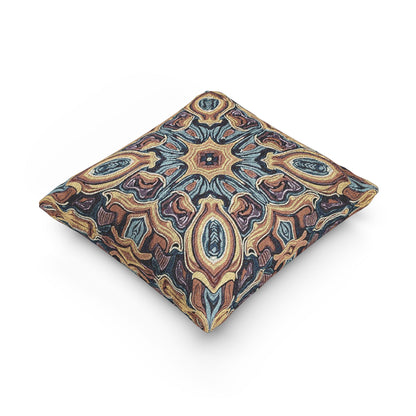 Bohemian Woven Pillow – Mosaic Medallion Decorative Throw Pillow
