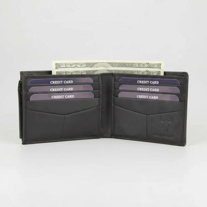 Men's RFID Bifold Wallet with Removable Card Sleeve