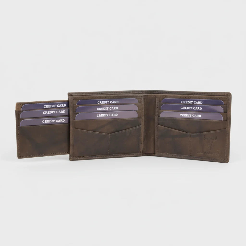 Men's RFID Bifold Wallet with Removable Card Sleeve