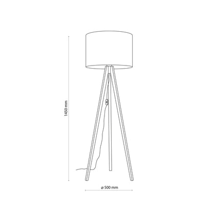 GRAND Pine & Linen Mid-Century Modern Floor Lamp for Living Room, Bedroom & Reading Nook