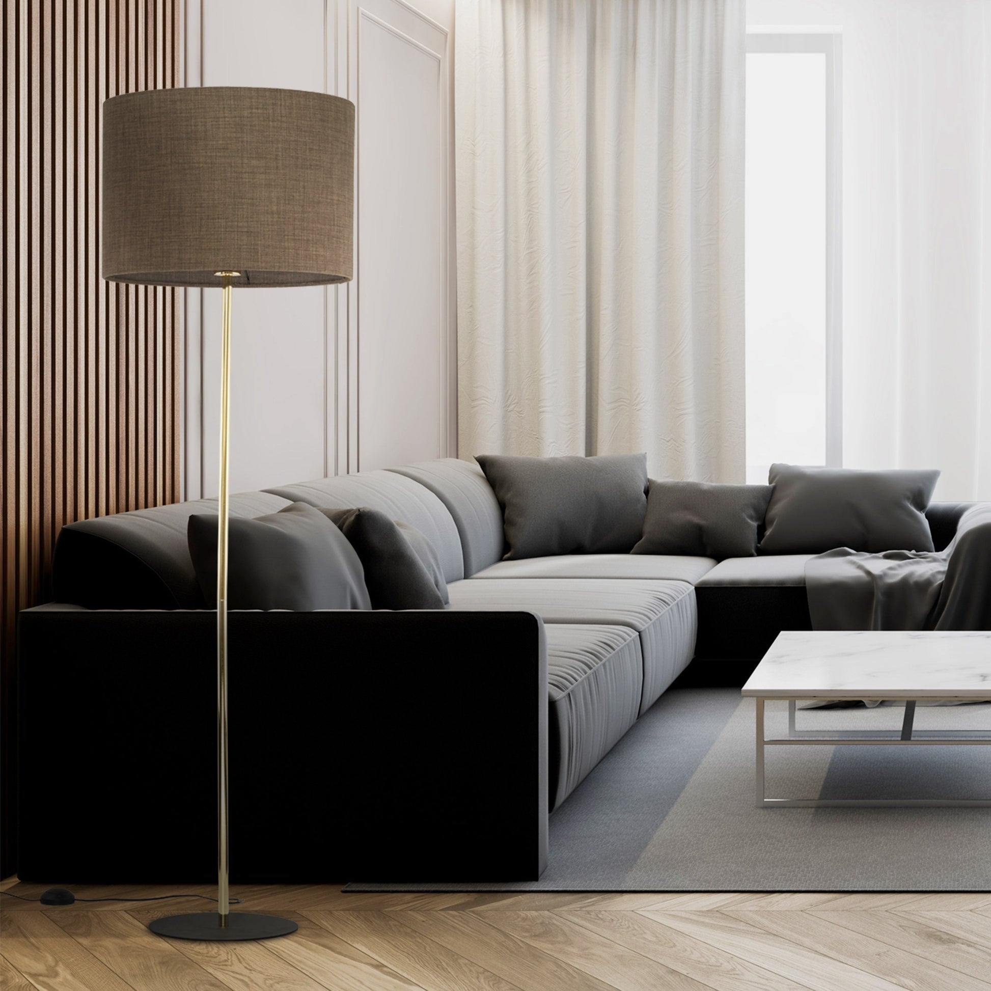 UMBERTO Brown Modern Floor Lamp - AURABAGS SHOP