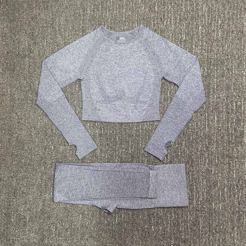 Women's Quick-Drying Nylon Moisture-Wicking Fitness Suit – Long Sleeve Activewear Set