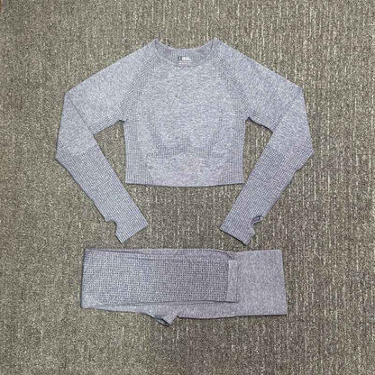 Women's Quick-Drying Nylon Moisture-Wicking Fitness Suit – Long Sleeve Activewear Set