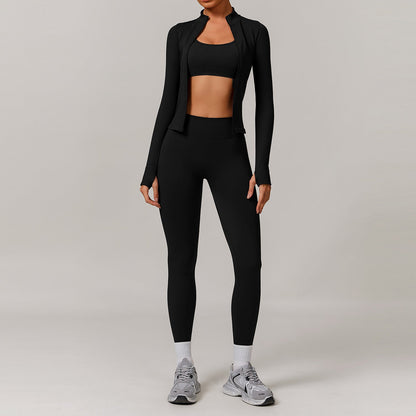 Women’s Seamless Beauty-Back Yoga Set – Quick-Dry Tight Running & Workout Activewear