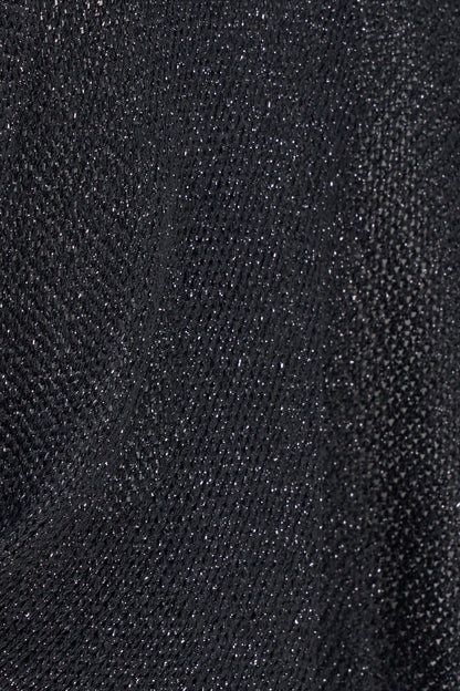Women's Lurex Open Knit Cardigan, 3/4 Sleeves & Self-Tie Front