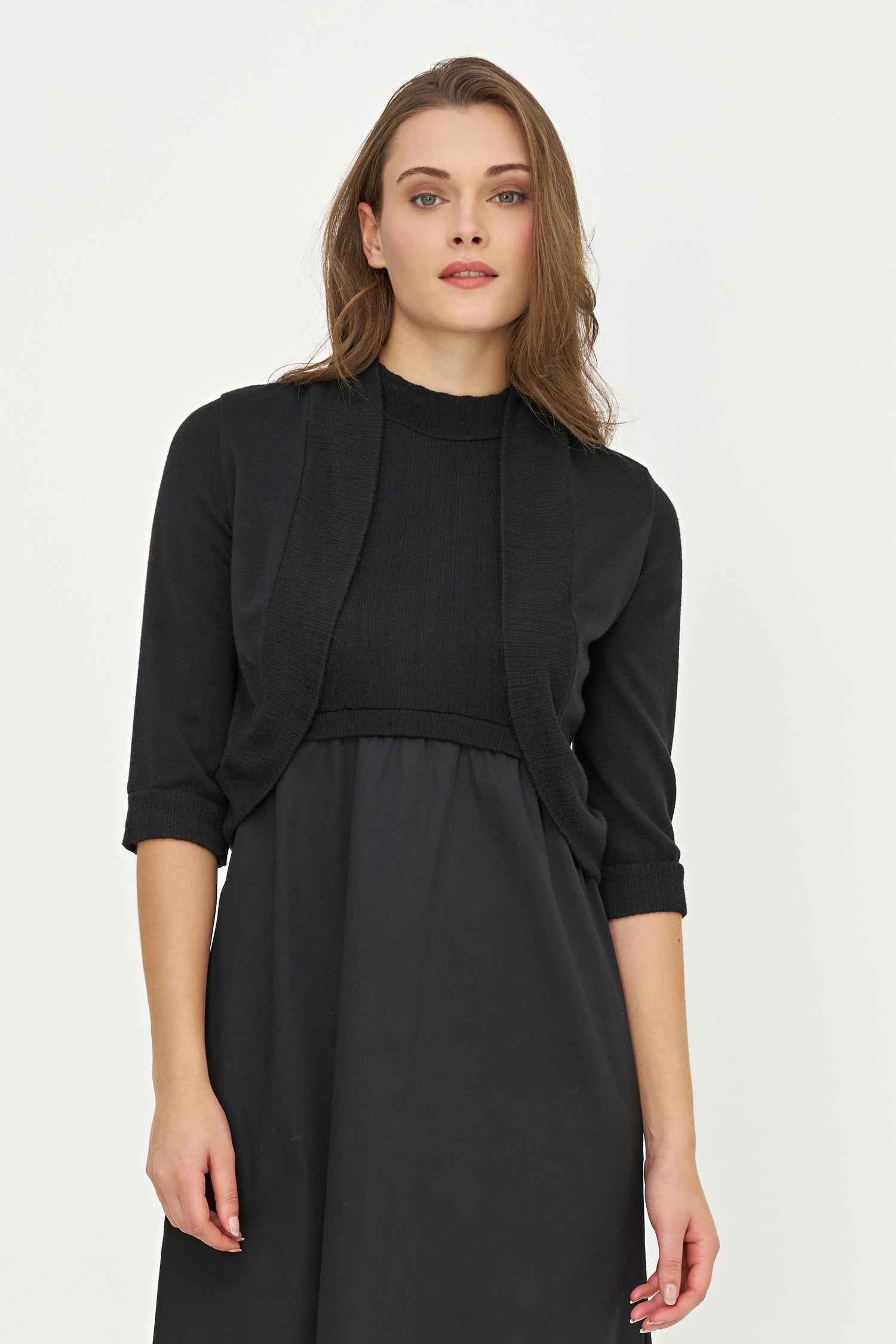 Women's Knit/Woven Combo Cardigan