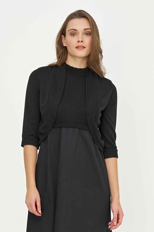 Women's Knit/Woven Combo Cardigan