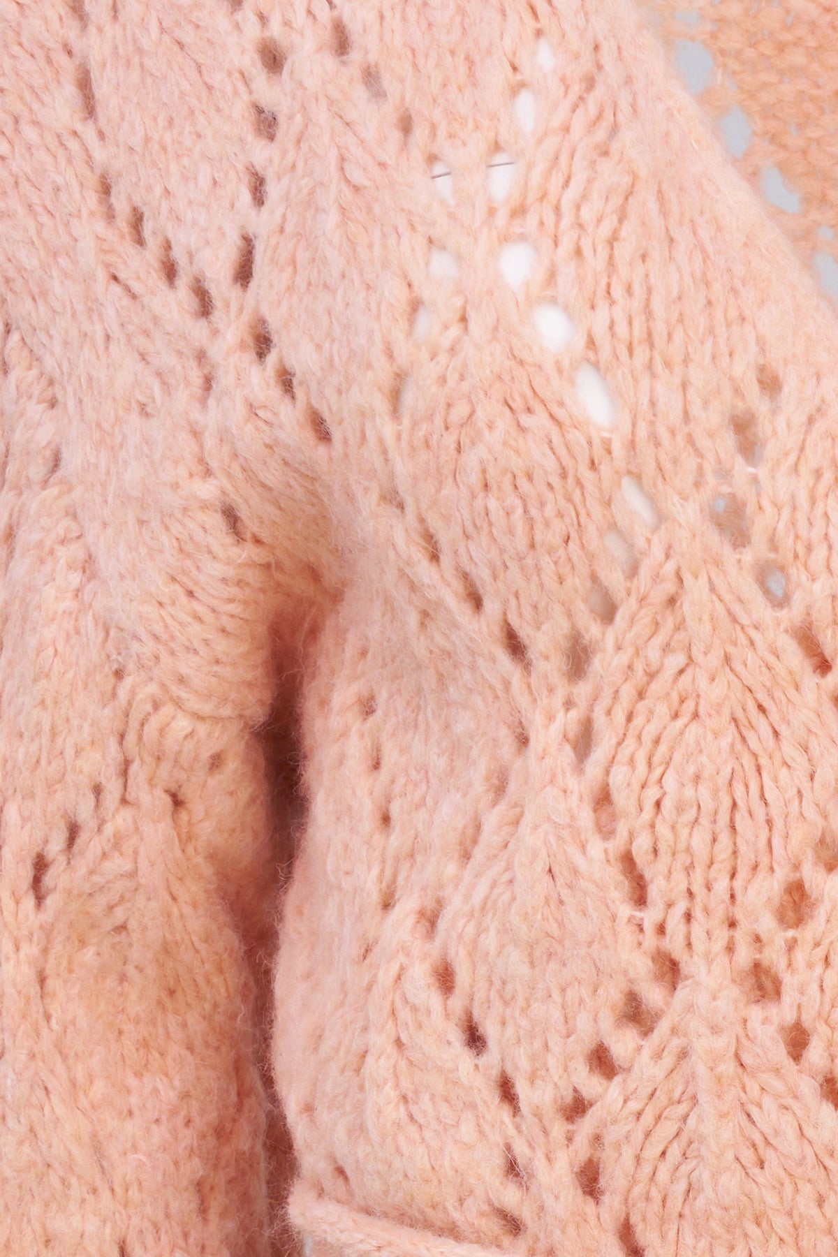 Women's Open-Crochet Knit Wrapped Cardigan, with Long Sleeves & a Thick-Corded Self-Tie Detailing At The Waist