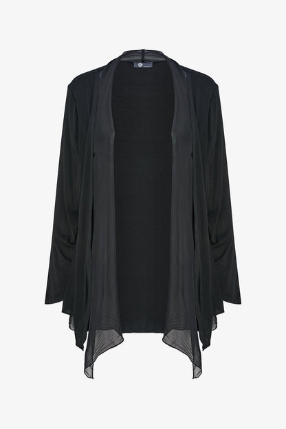 Women's Knit/Woven Combo Cardigan