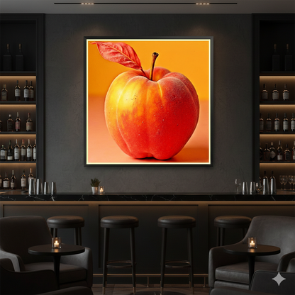 Surreal Red Peach Apple Hybrid - High-Res 8192px Square Digital Art - AURABAGS SHOP