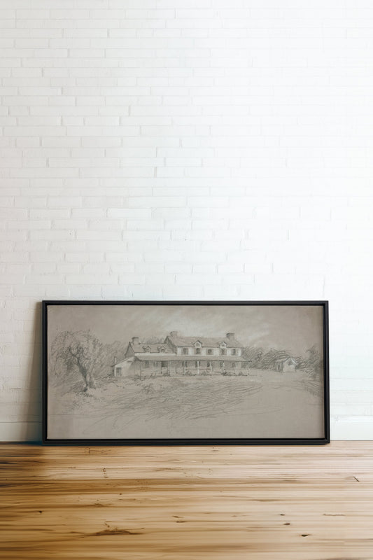 BESCHATTETES HAUS, Öl auf Leinwand