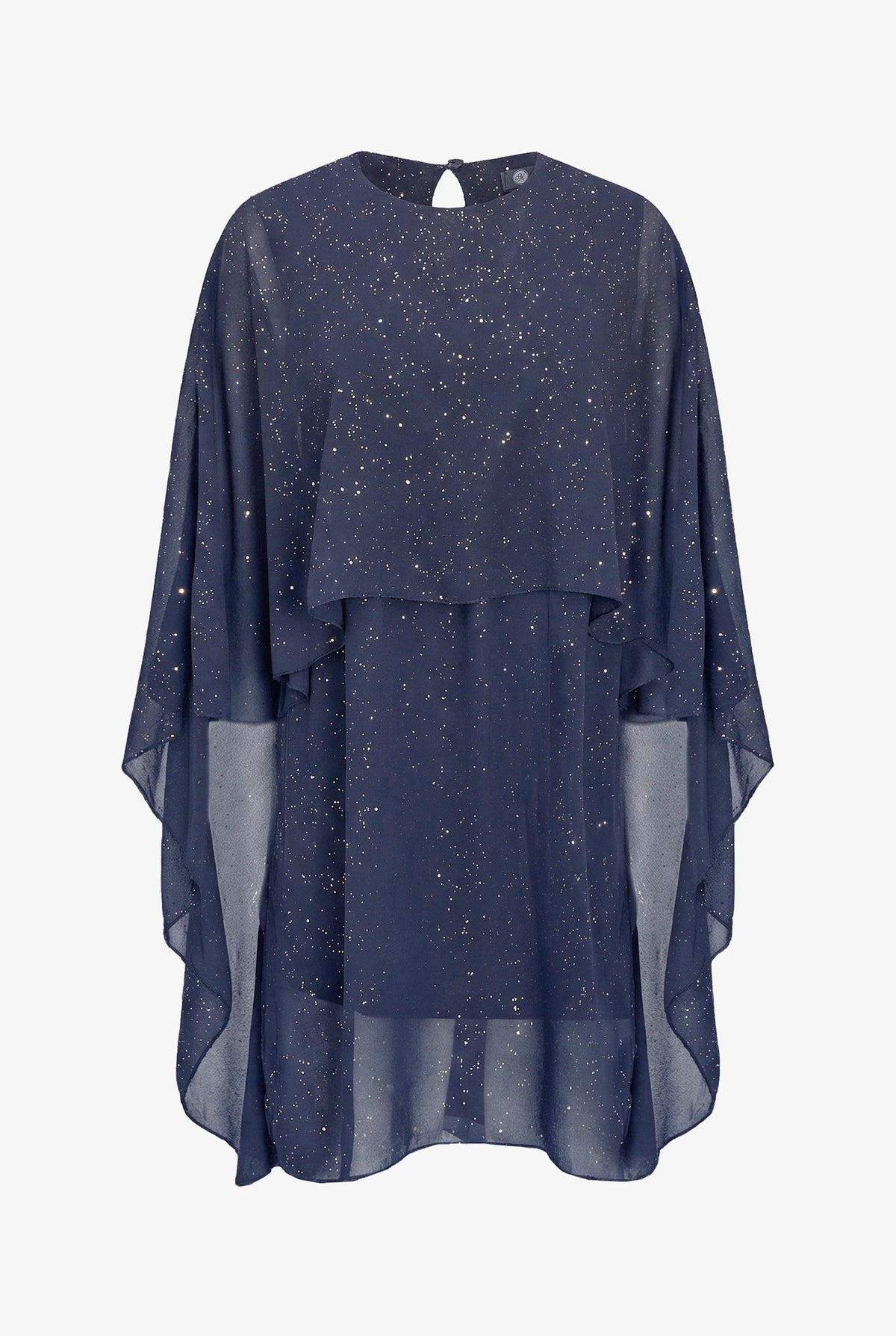 Women's Foil-Printed Woven Cape Dress