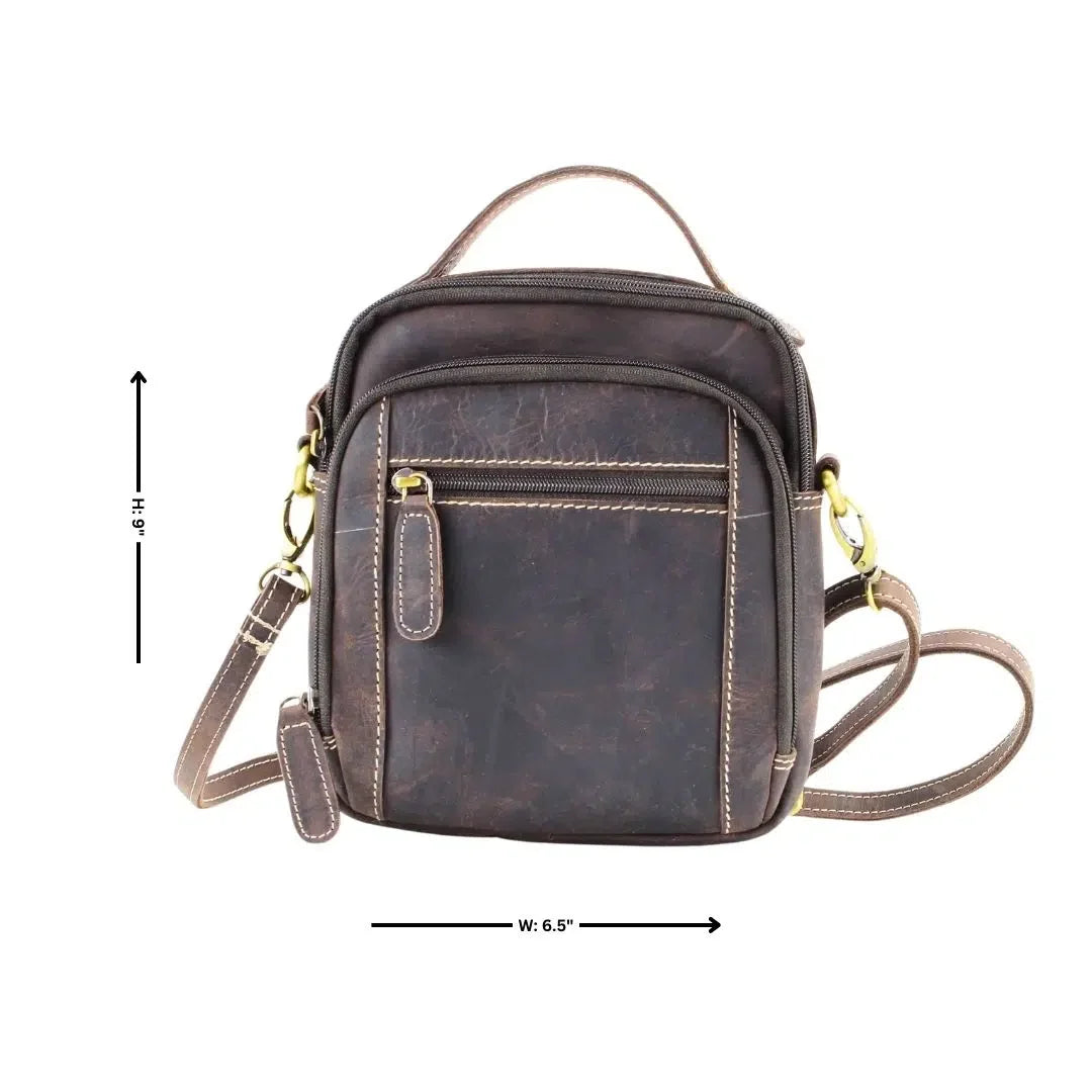Hunter Leather Bag with Top Handle