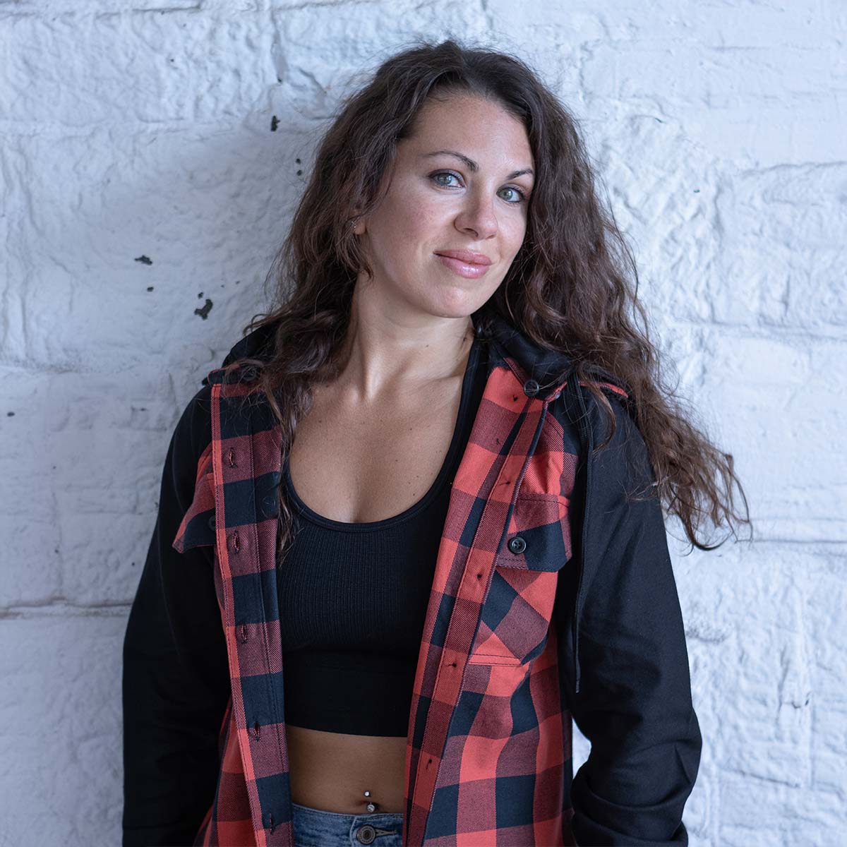 Milwaukee Leather Women's Armoured Plaid Hooded Shirt