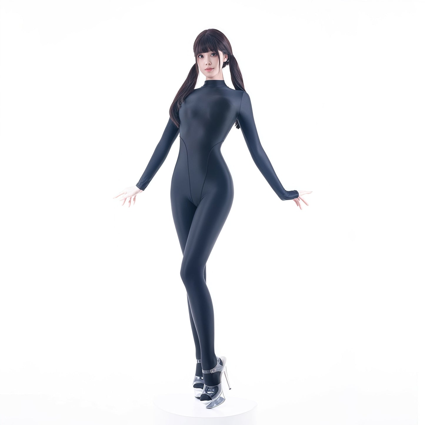 Spandex Nylon See Through Sheer Full Bodysuit Zentai Shinny Cosplay Suit