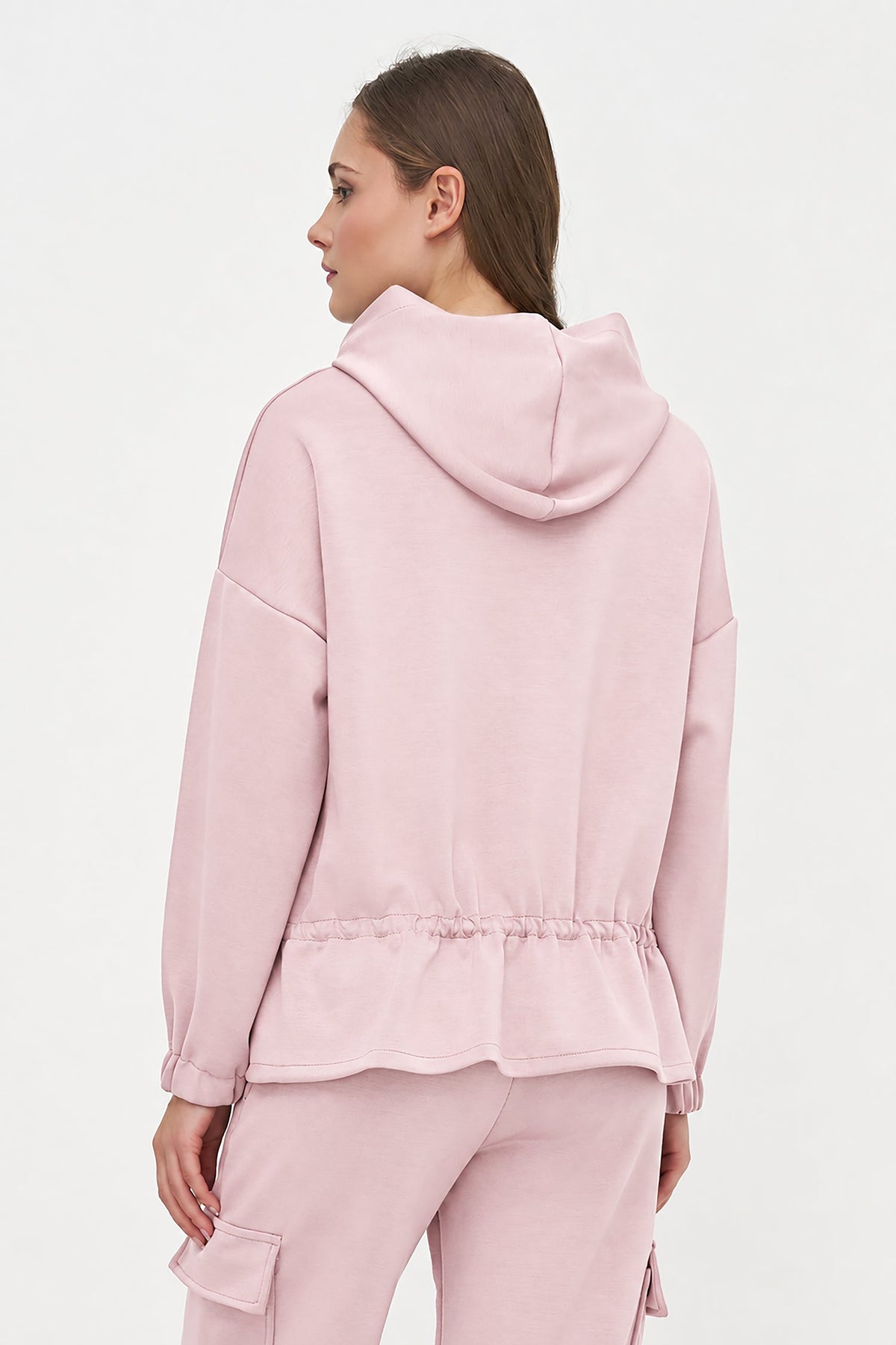Women's Knit Hooded Sweatshirt, Long Sleeves & Adjustable Waist