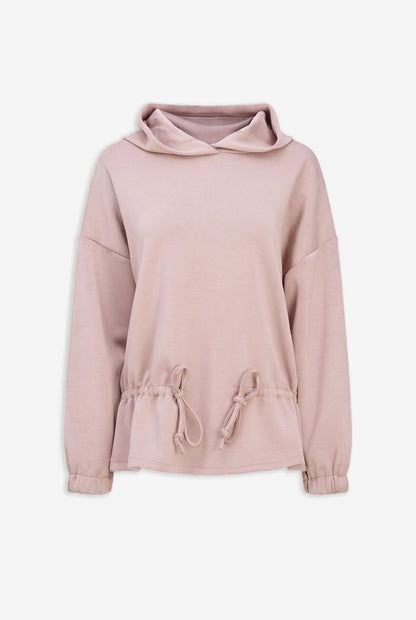 Women's Knit Hooded Sweatshirt, Long Sleeves & Adjustable Waist