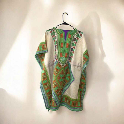Green and Red Printed Kaftan for Women