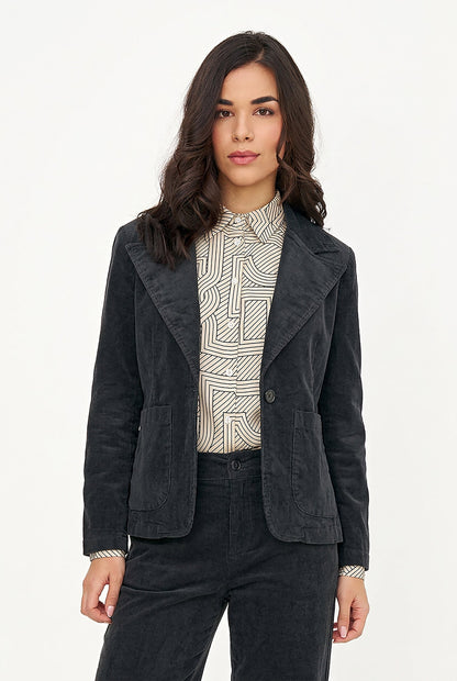 Women's Corduroy Blazer, Long Sleeves, Patch Pockets & Elbow Patches