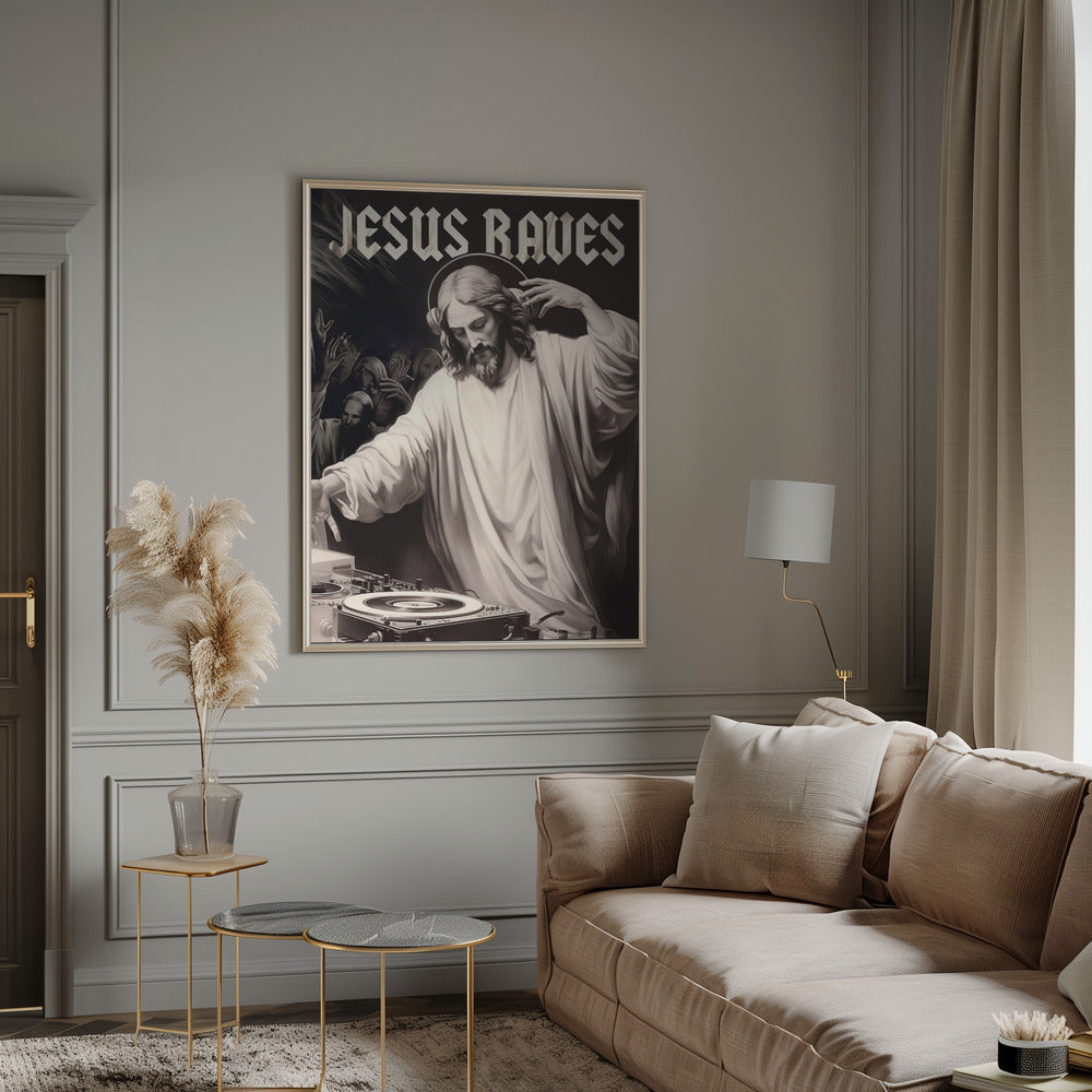 Wandkunst Jesus tanzt ausgelassen