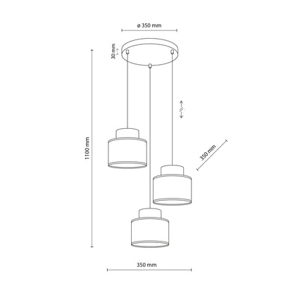 DUO Jute Mix Natural Pendant Light 3 - AURABAGS SHOP