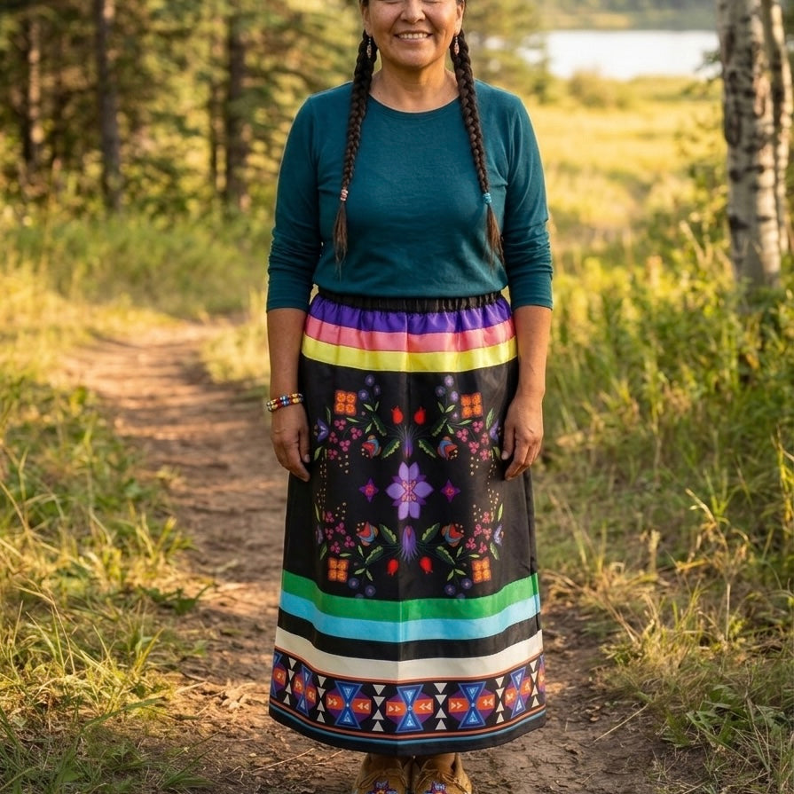OLDTRIBES™ Floral Ribbon Skirt