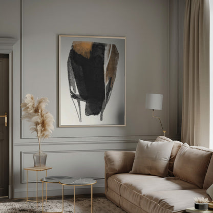 Wandbild Schwarze Figur auf neutralem Hintergrund 2
