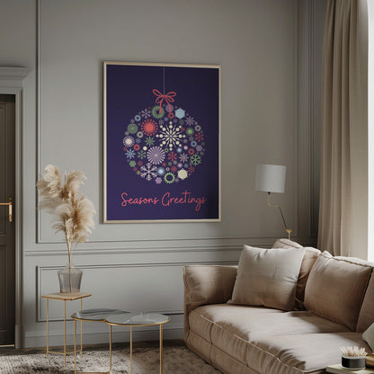 Wandbild Schneeflockenornament Leinwandbild