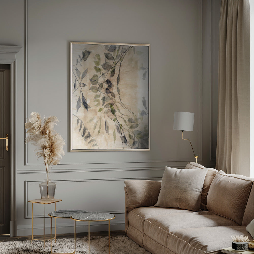 Wall art Colour Washed Leaves No3