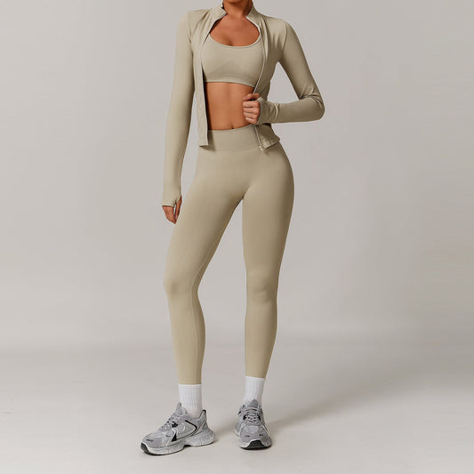 Women’s Seamless Beauty-Back Yoga Set – Quick-Dry Tight Running & Workout Activewear