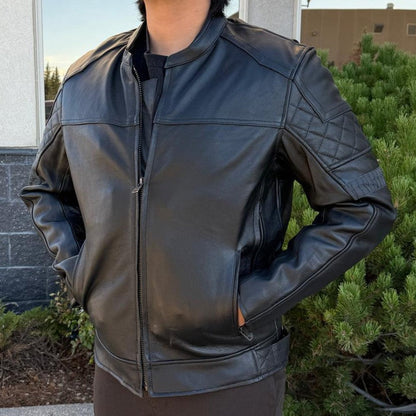 Unik International Men's Reflective Stripe Motorcycle Jacket