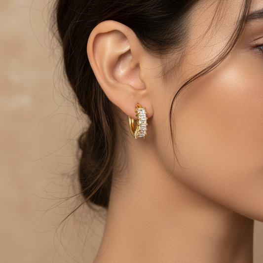 Diamond Rectangle Ear Clips
