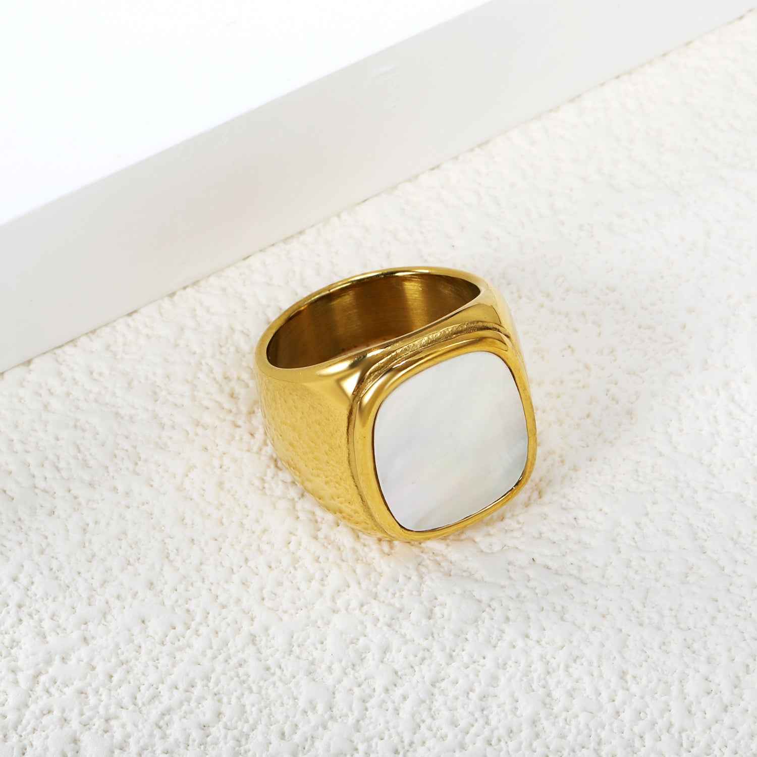 Opal Square Gold Ring