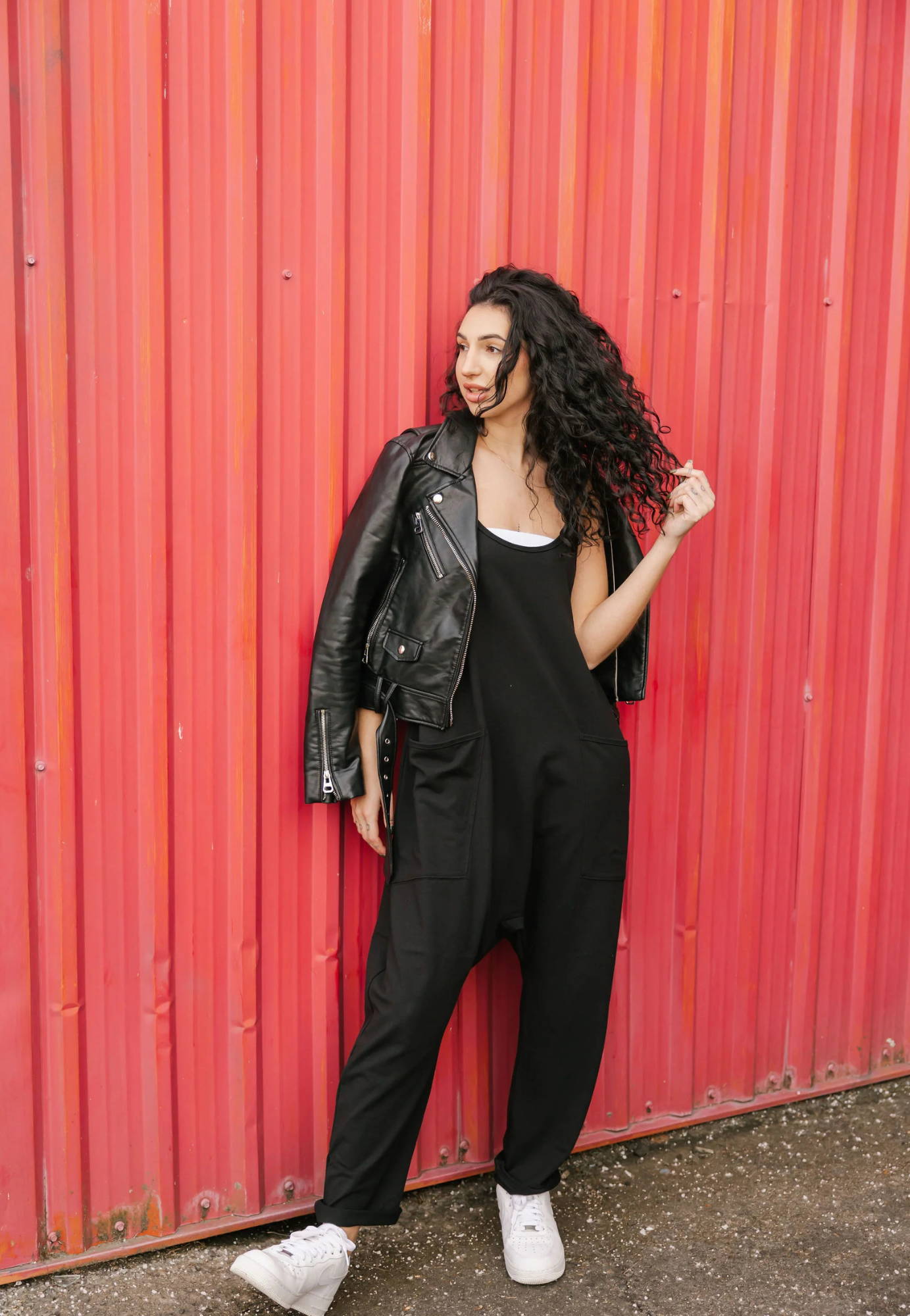 Abigael Romper in Midnight Black