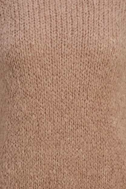 Women's Knit Sweater with Long Raglan Sleeves & Rolled Mock Neck