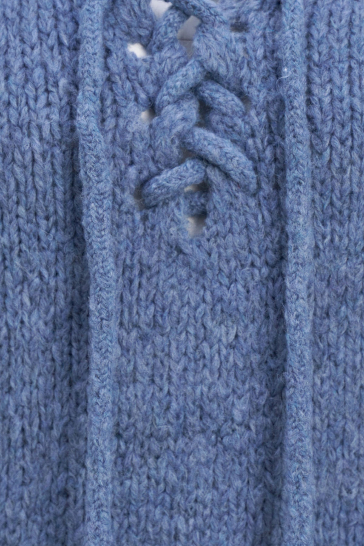 Women's Knit V-Neck Sweater, Long Sleeves & Cord Tie at Collar