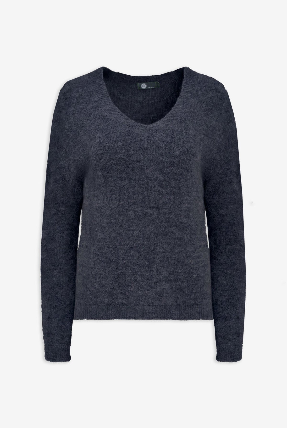 Women's Soft Brushed-Knit V-Neck Sweater with Long Sleeves