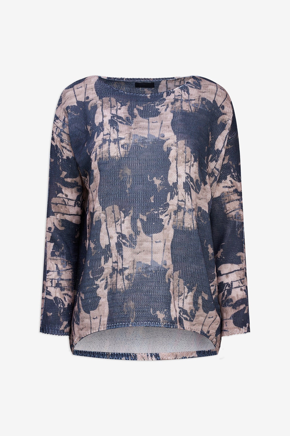 Women's Printed Knit Boat-Neck Sweater