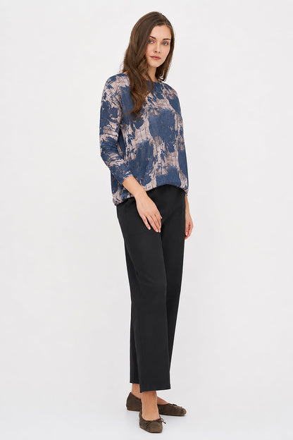 Women's Printed Knit Boat-Neck Sweater