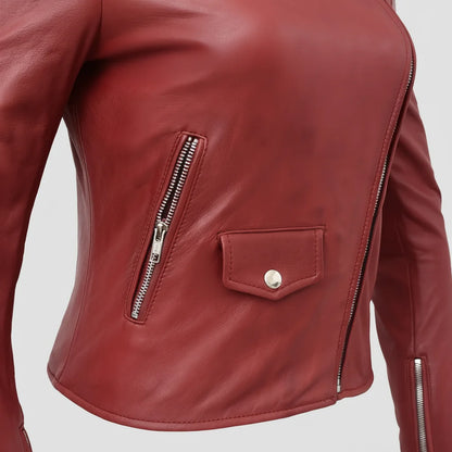 Women’s Lightweight Leather Fashion Jacket | Soft Naked Cowhide Casual Moto Style
