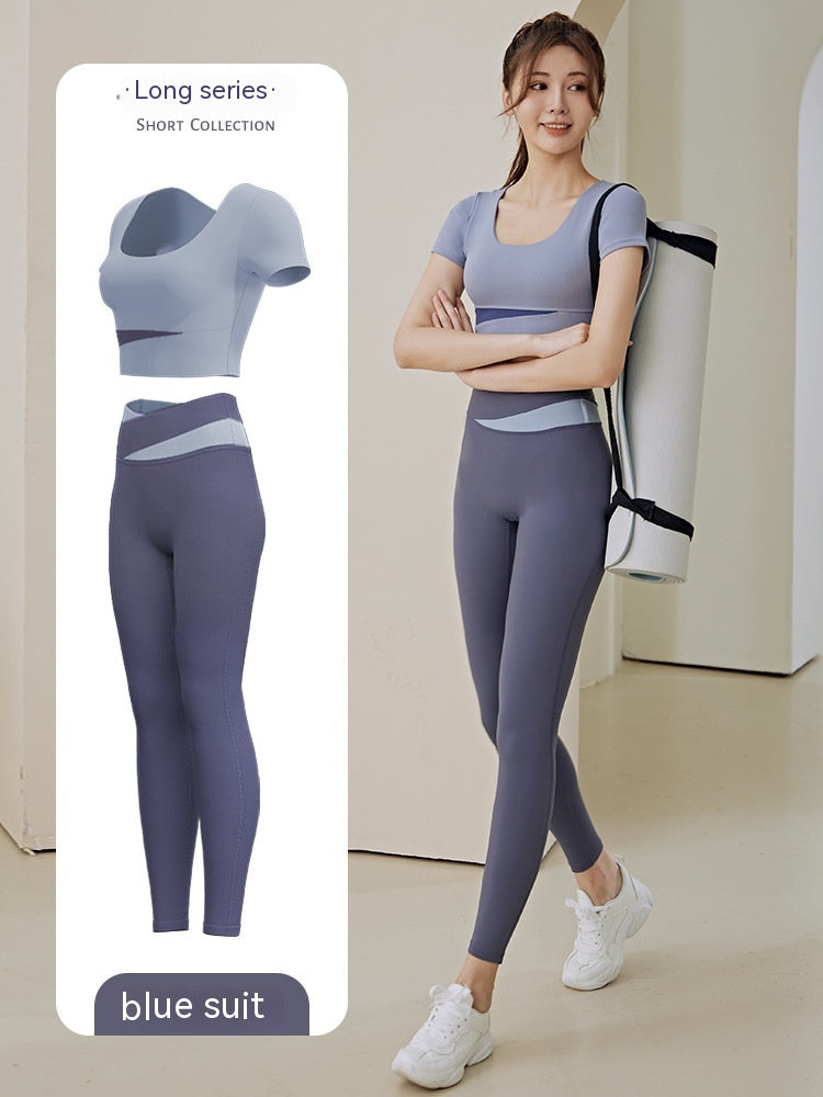 Women’s One-Piece Workout Suit – Chest-Pad Top & Pants Fitness Activewear