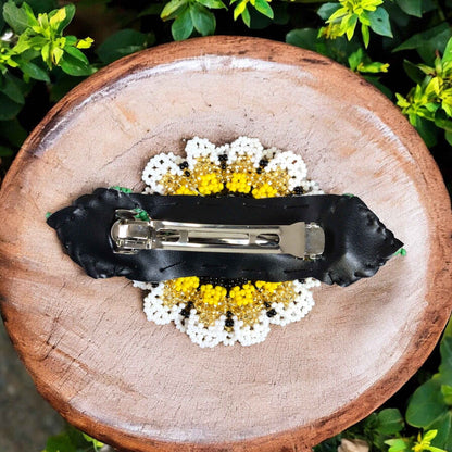 Handmade Beaded Sunflower Hair Clip-Golden